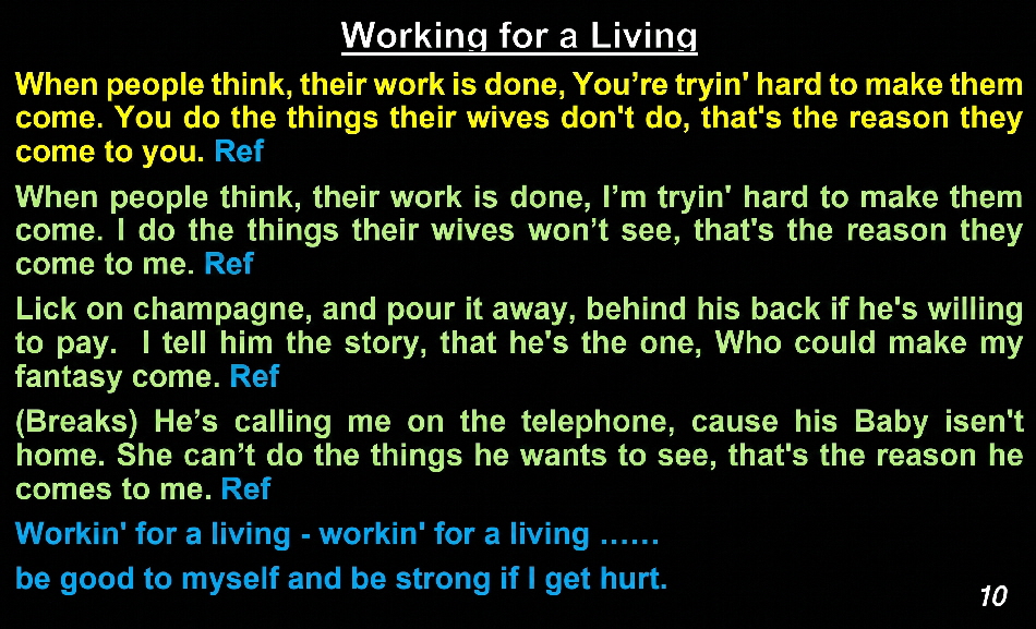 10 Working for a Living - Prompter bgb