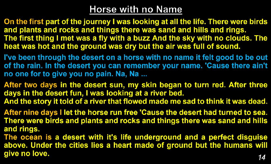 14 Horse with no Name - Prompter bgb